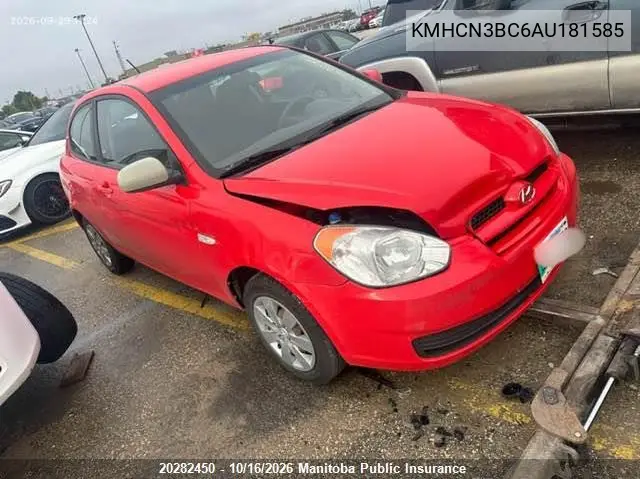 HYUNDAI ACCENT 2010, VIN KMHCN3BC6AU181585