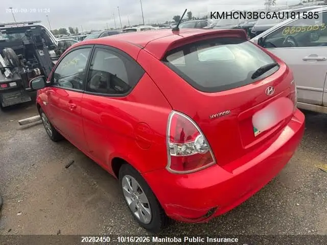 2010 HYUNDAI ACCENT VIN KMHCN3BC6AU181585 — фото 3