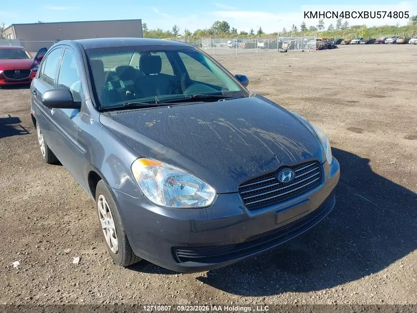 HYUNDAI ACCENT 2011, VIN KMHCN4BCXBU574805