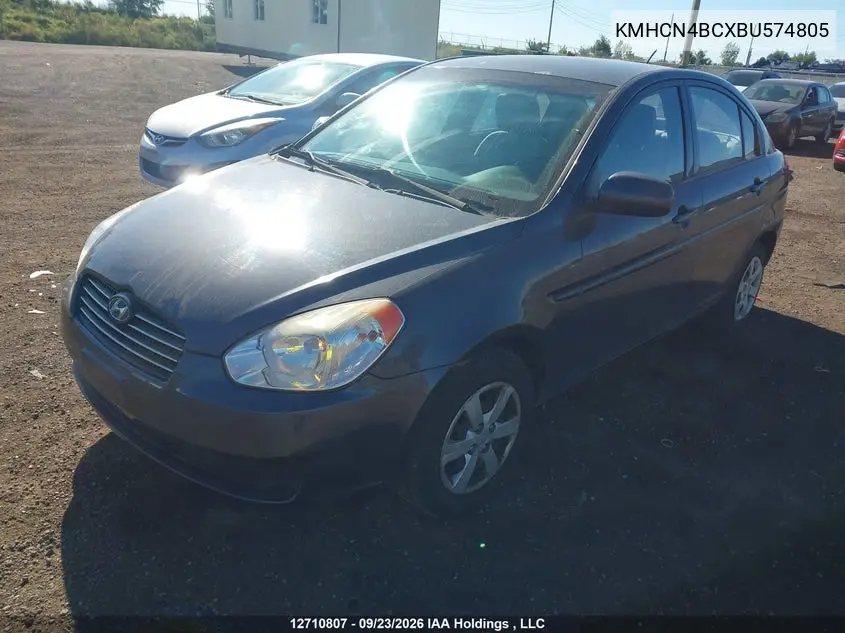2011 HYUNDAI ACCENT VIN KMHCN4BCXBU574805 — фото 2