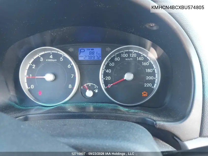 2011 HYUNDAI ACCENT VIN KMHCN4BCXBU574805 — фото 7