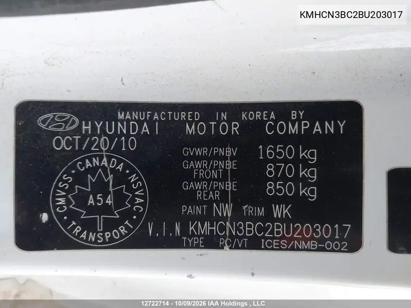 2011 HYUNDAI ACCENT VIN KMHCN3BC2BU203017 — фото 19