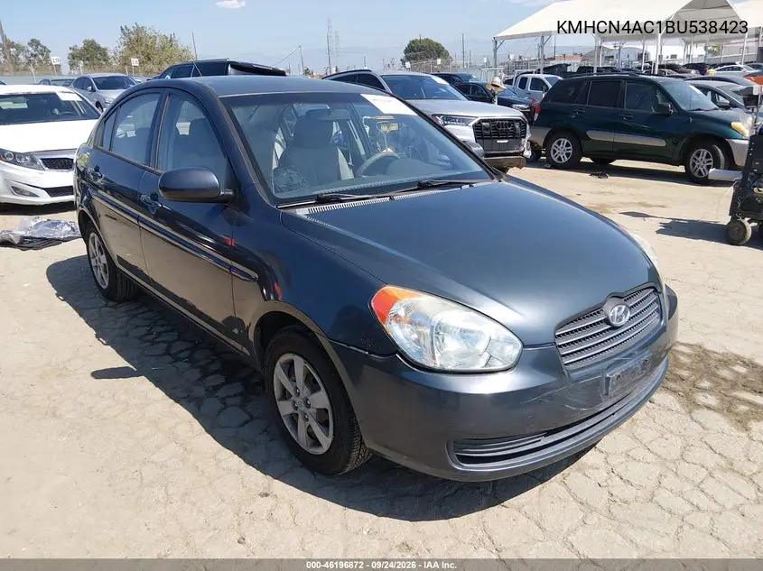 HYUNDAI ACCENT 2011, VIN KMHCN4AC1BU538423