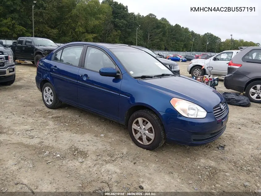 HYUNDAI ACCENT 2011, VIN KMHCN4AC2BU557191