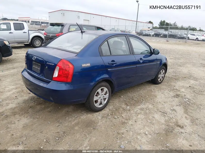 2011 HYUNDAI ACCENT VIN KMHCN4AC2BU557191 — фото 4