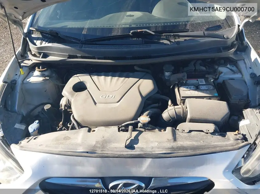 2012 HYUNDAI ACCENT VIN KMHCT5AE9CU000700 — фото 10