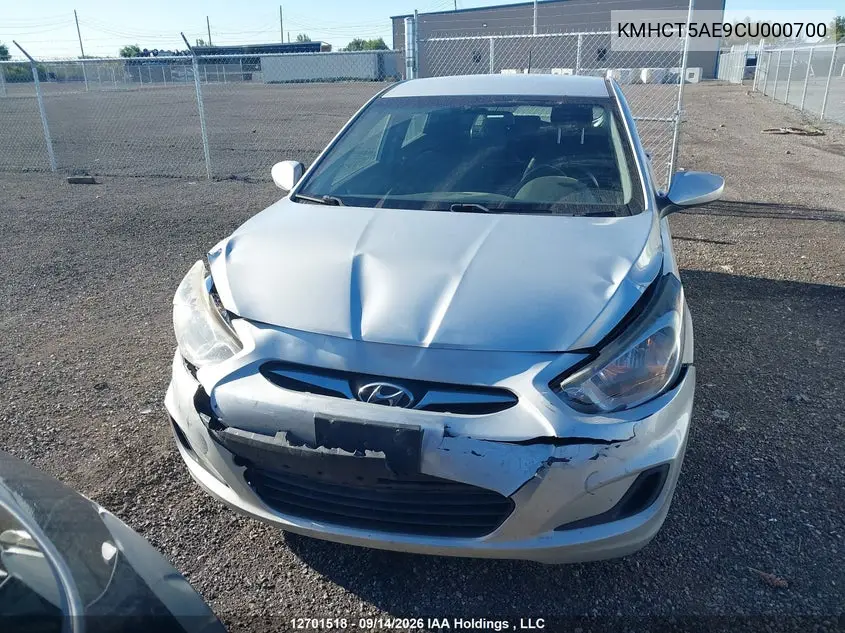 2012 HYUNDAI ACCENT VIN KMHCT5AE9CU000700 — фото 12