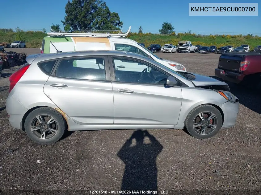 2012 HYUNDAI ACCENT VIN KMHCT5AE9CU000700 — фото 13