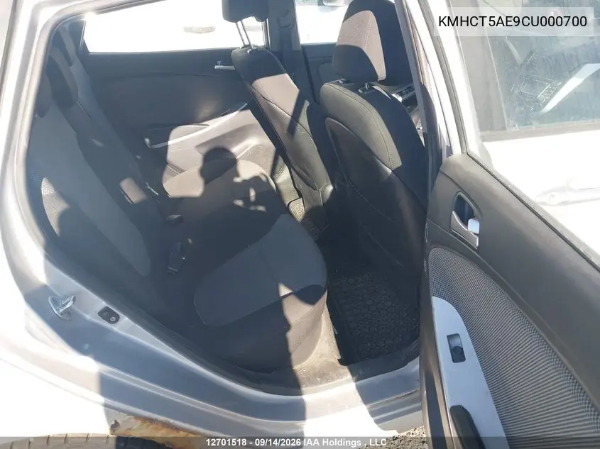 2012 HYUNDAI ACCENT VIN KMHCT5AE9CU000700 — фото 8