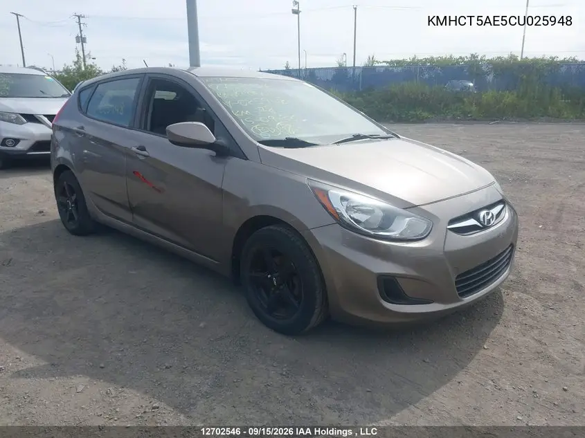 HYUNDAI ACCENT 2012, VIN KMHCT5AE5CU025948