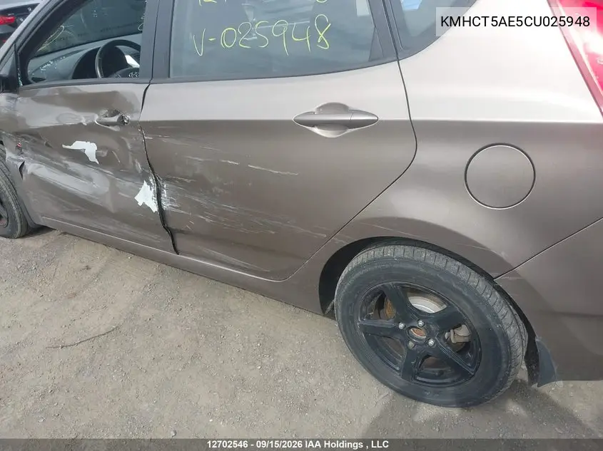 2012 HYUNDAI ACCENT VIN KMHCT5AE5CU025948 — фото 12