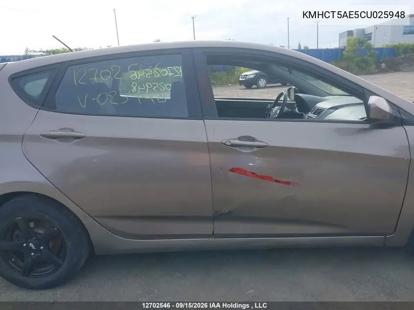 2012 HYUNDAI ACCENT VIN KMHCT5AE5CU025948 — фото 14