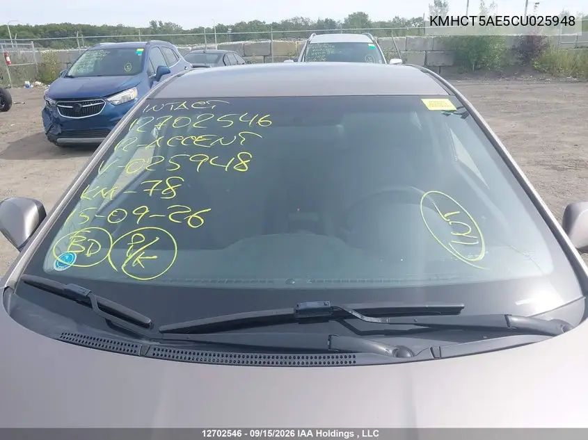 2012 HYUNDAI ACCENT VIN KMHCT5AE5CU025948 — фото 18