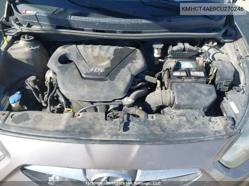 2012 HYUNDAI ACCENT VIN KMHCT4AE0CU270246 — фото 10