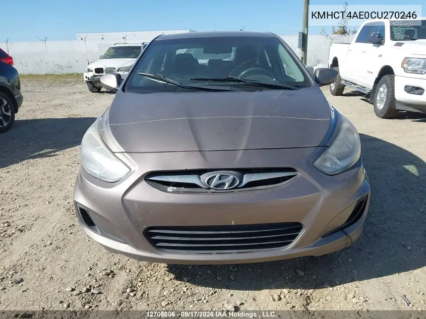 2012 HYUNDAI ACCENT VIN KMHCT4AE0CU270246 — фото 12