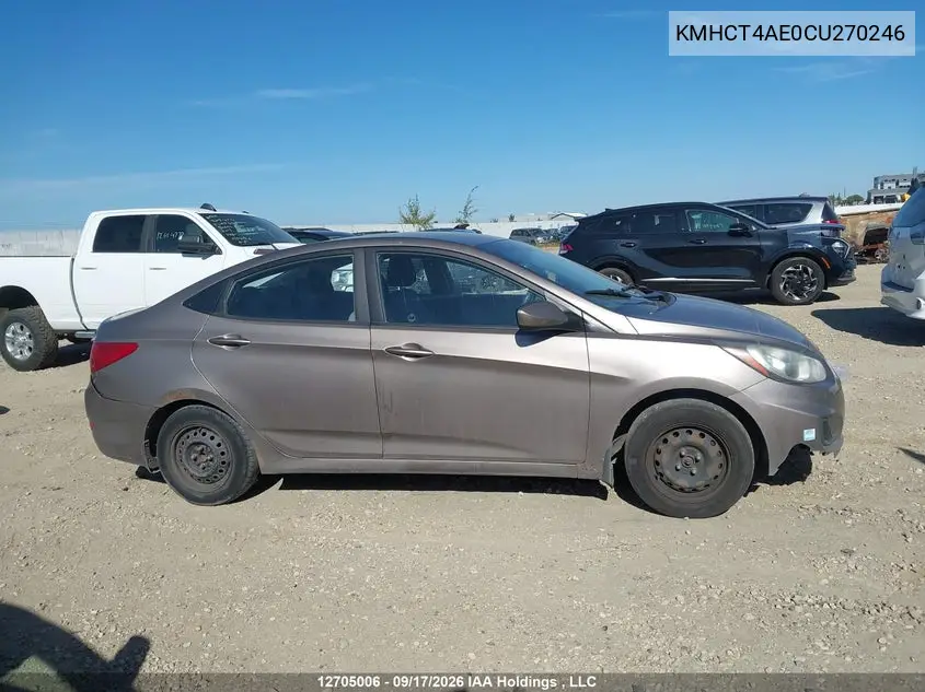 2012 HYUNDAI ACCENT VIN KMHCT4AE0CU270246 — фото 13