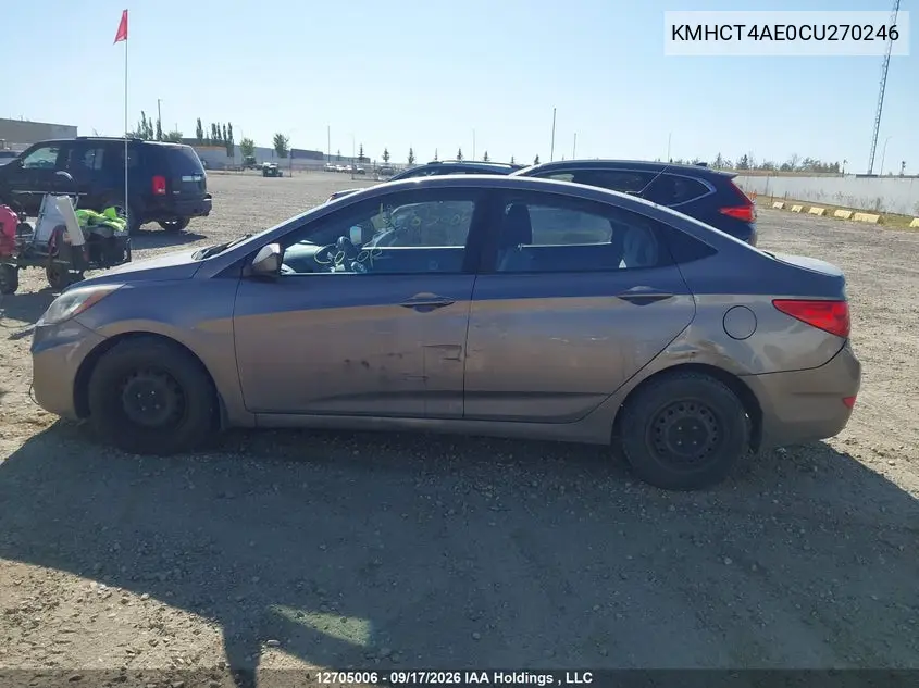 2012 HYUNDAI ACCENT VIN KMHCT4AE0CU270246 — фото 14