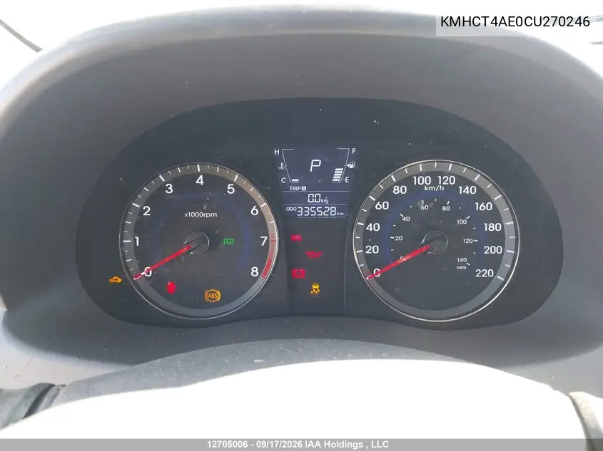 2012 HYUNDAI ACCENT VIN KMHCT4AE0CU270246 — фото 7