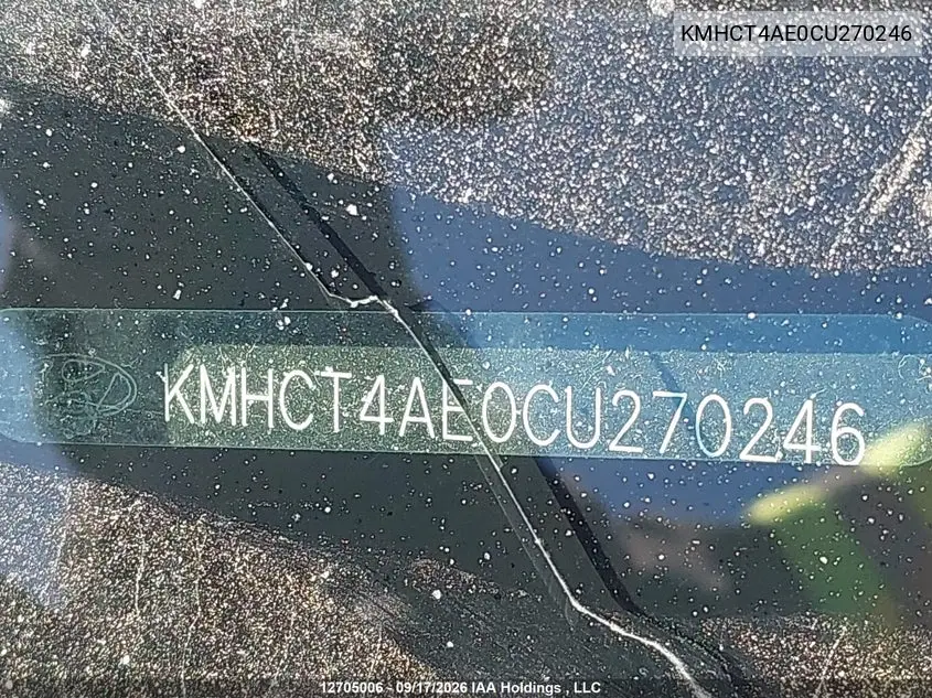 2012 HYUNDAI ACCENT VIN KMHCT4AE0CU270246 — фото 9