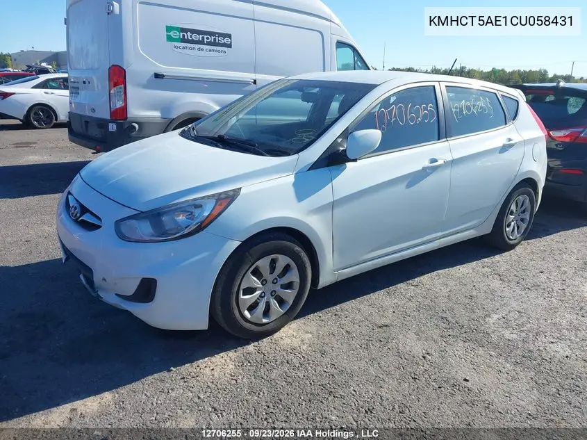 2012 HYUNDAI ACCENT VIN KMHCT5AE1CU058431 — фото 2