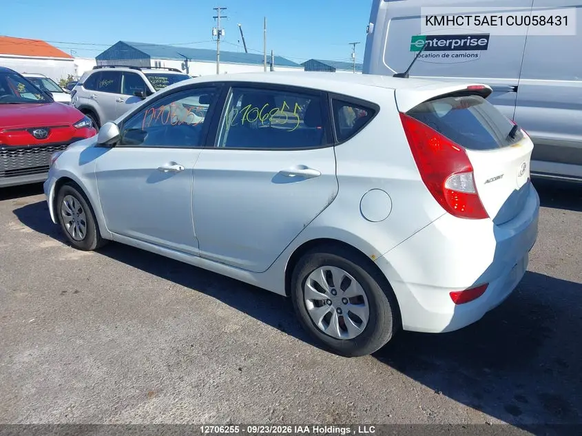 2012 HYUNDAI ACCENT VIN KMHCT5AE1CU058431 — фото 3