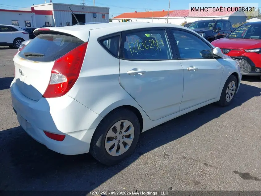 2012 HYUNDAI ACCENT VIN KMHCT5AE1CU058431 — фото 4