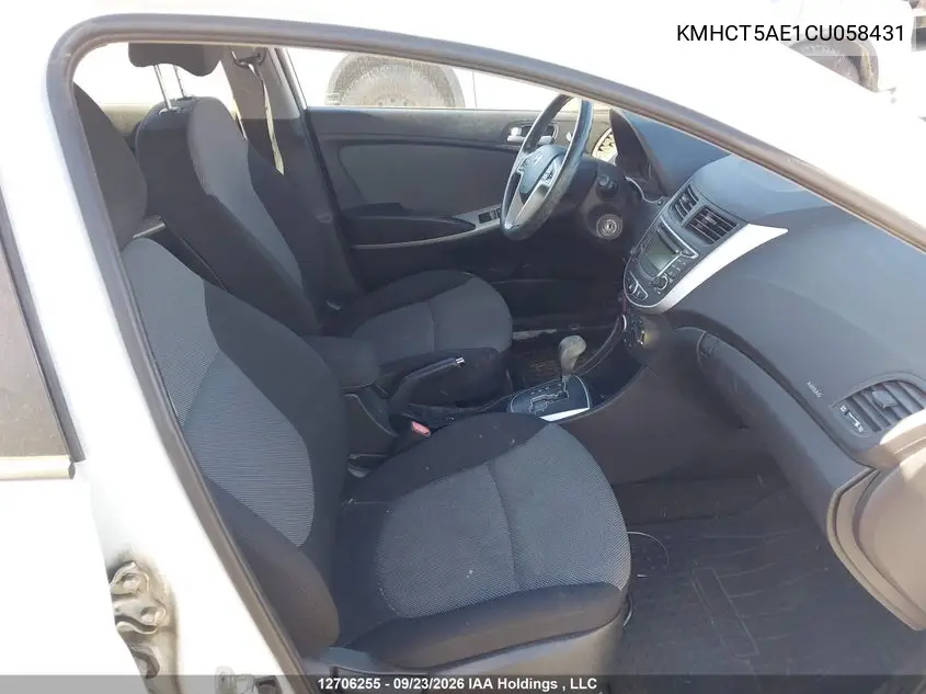 2012 HYUNDAI ACCENT VIN KMHCT5AE1CU058431 — фото 5