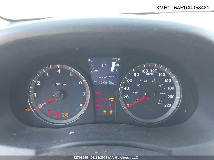 2012 HYUNDAI ACCENT VIN KMHCT5AE1CU058431 — фото 7