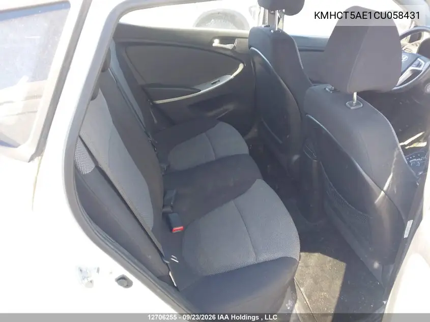 2012 HYUNDAI ACCENT VIN KMHCT5AE1CU058431 — фото 8