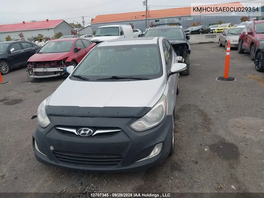 2012 HYUNDAI ACCENT VIN KMHCU5AE0CU029354 — фото 12