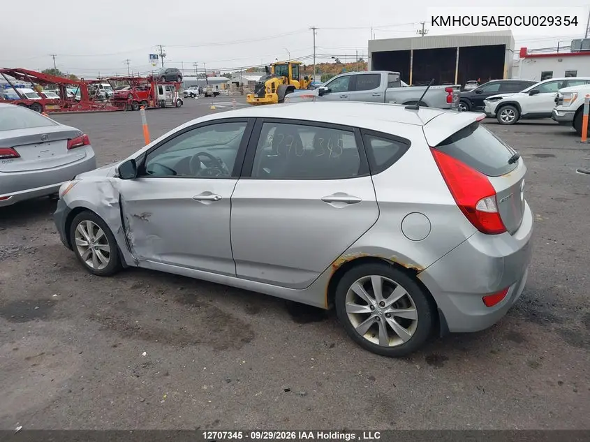 2012 HYUNDAI ACCENT VIN KMHCU5AE0CU029354 — фото 14