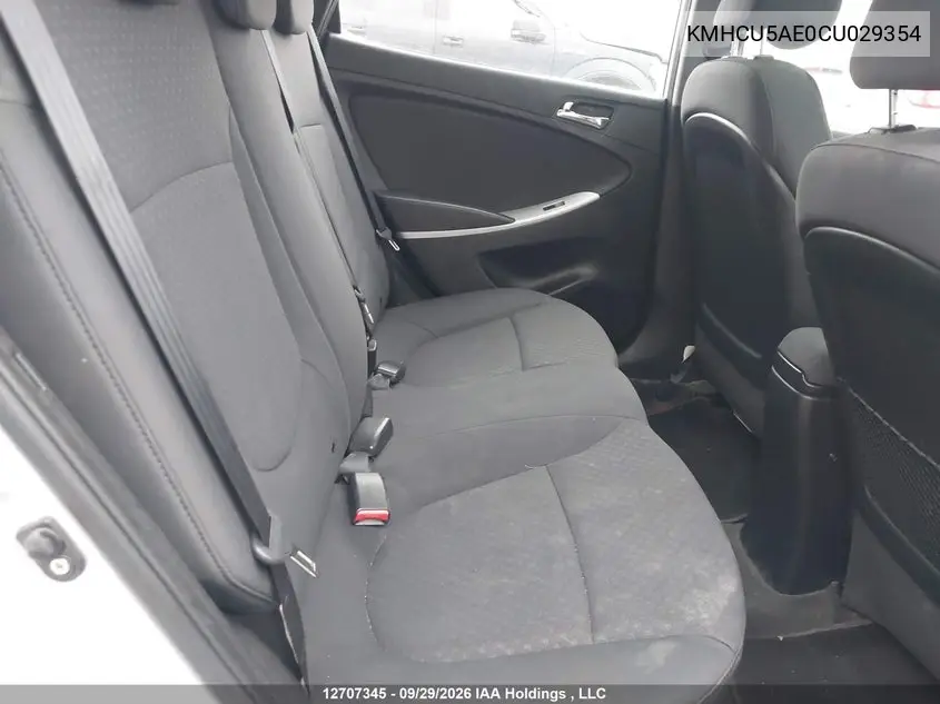 2012 HYUNDAI ACCENT VIN KMHCU5AE0CU029354 — фото 8
