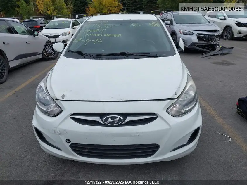 2012 HYUNDAI ACCENT VIN KMHCT5AE5CU010088 — фото 12