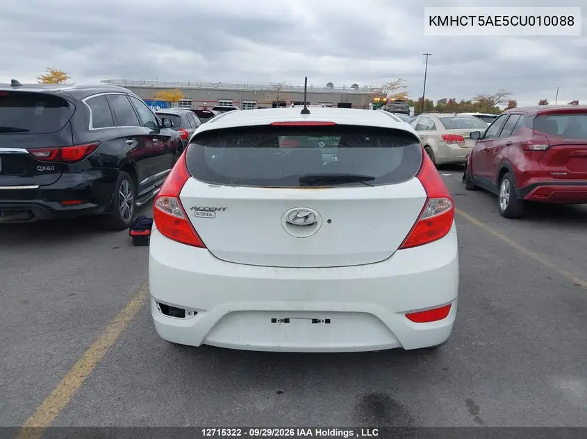 2012 HYUNDAI ACCENT VIN KMHCT5AE5CU010088 — фото 16
