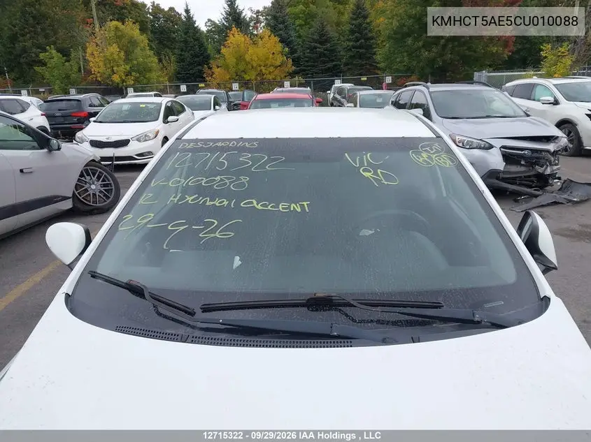 2012 HYUNDAI ACCENT VIN KMHCT5AE5CU010088 — фото 17