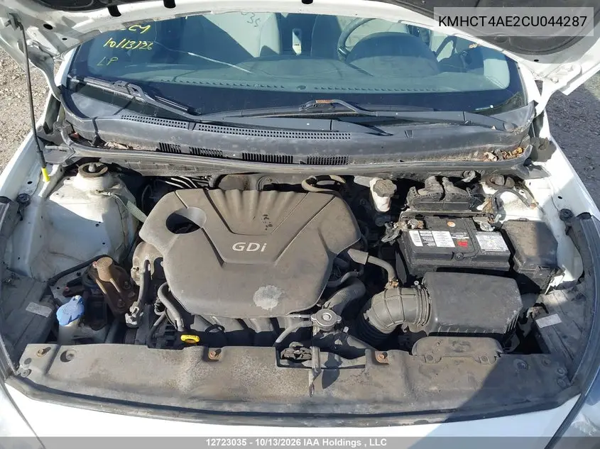 2012 HYUNDAI ACCENT VIN KMHCT4AE2CU044287 — фото 10