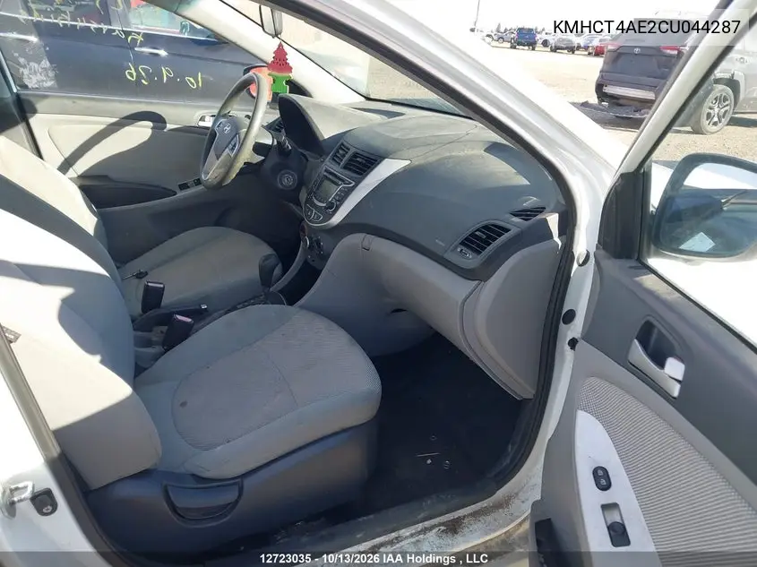 2012 HYUNDAI ACCENT VIN KMHCT4AE2CU044287 — фото 5