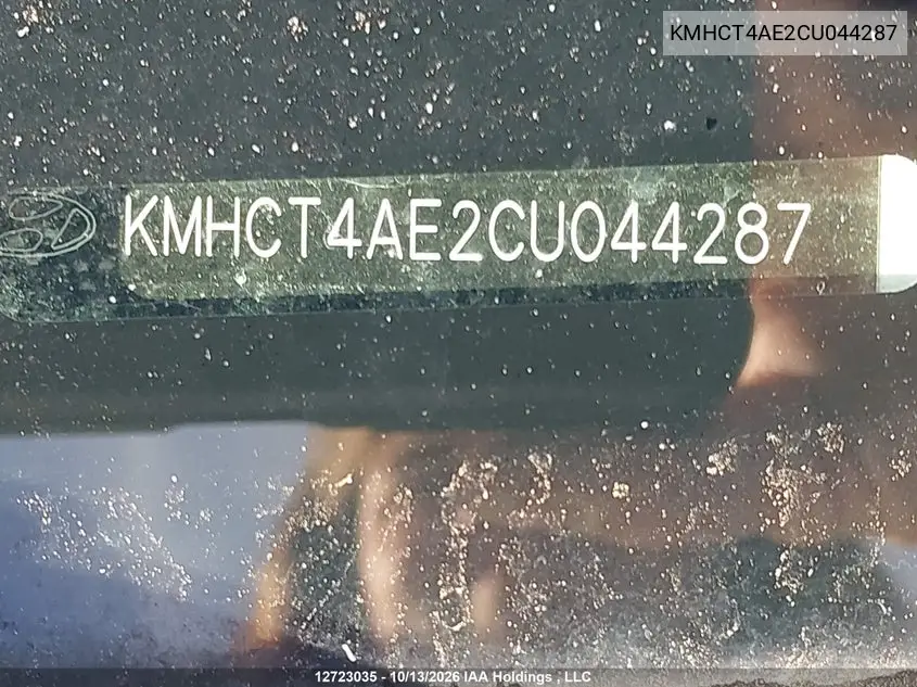2012 HYUNDAI ACCENT VIN KMHCT4AE2CU044287 — фото 9