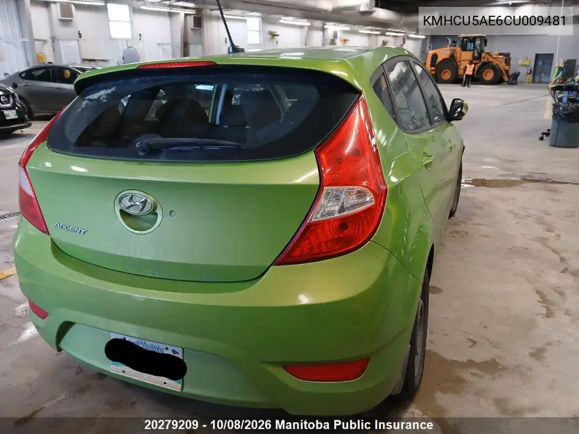 2012 HYUNDAI ACCENT VIN KMHCU5AE6CU009481 — фото 3