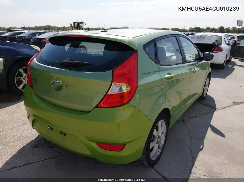 2012 HYUNDAI ACCENT VIN KMHCU5AE4CU010239 — фото 4