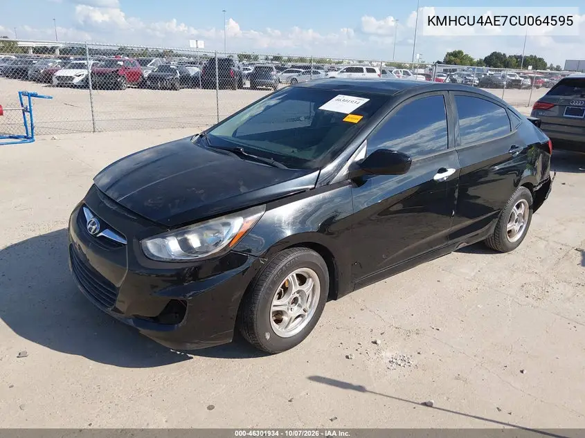2012 HYUNDAI ACCENT VIN KMHCU4AE7CU064595 — фото 2