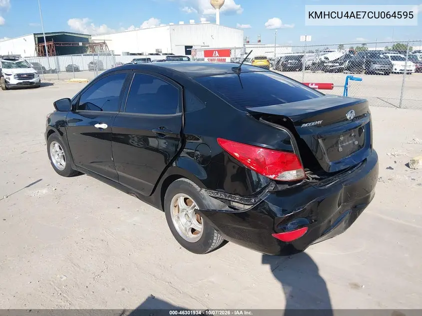 2012 HYUNDAI ACCENT VIN KMHCU4AE7CU064595 — фото 3