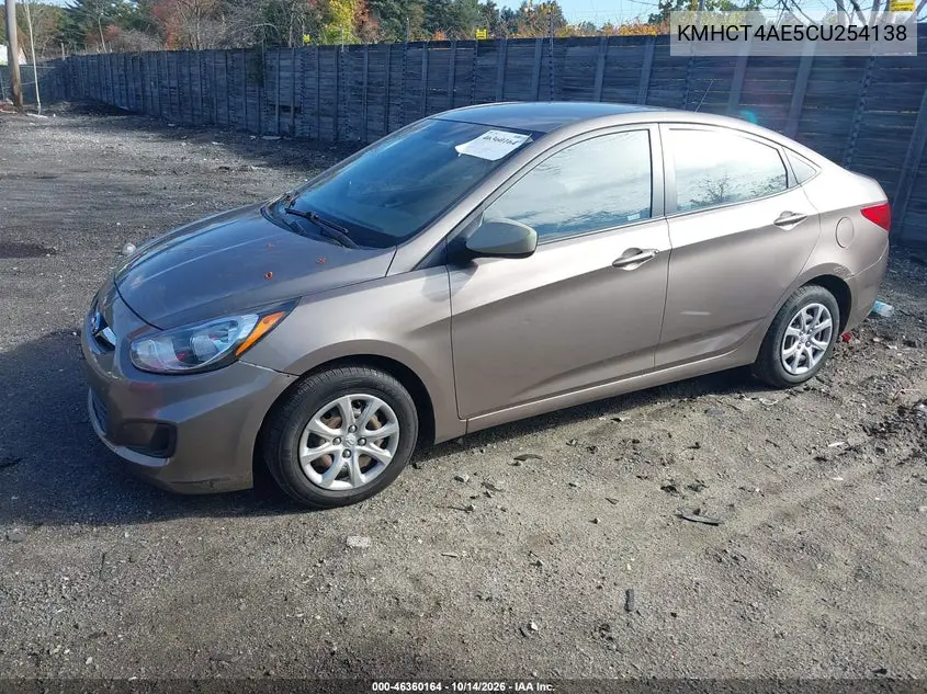 2012 HYUNDAI ACCENT VIN KMHCT4AE5CU254138 — фото 2