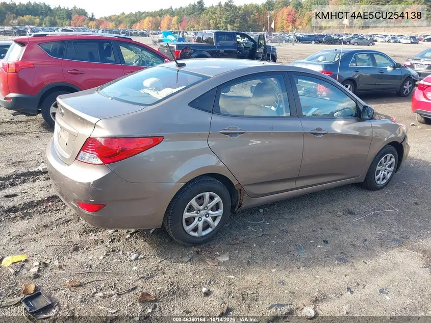 2012 HYUNDAI ACCENT VIN KMHCT4AE5CU254138 — фото 4
