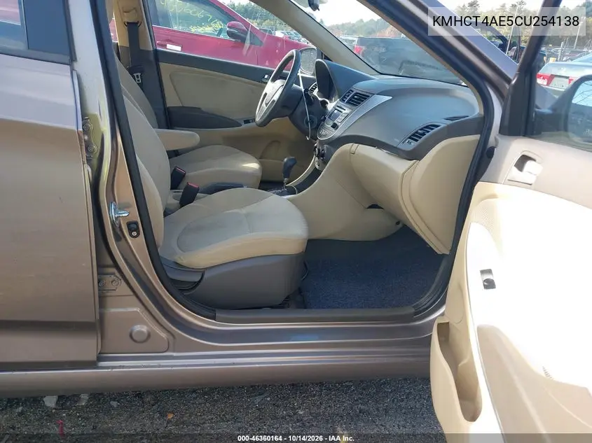 2012 HYUNDAI ACCENT VIN KMHCT4AE5CU254138 — фото 5