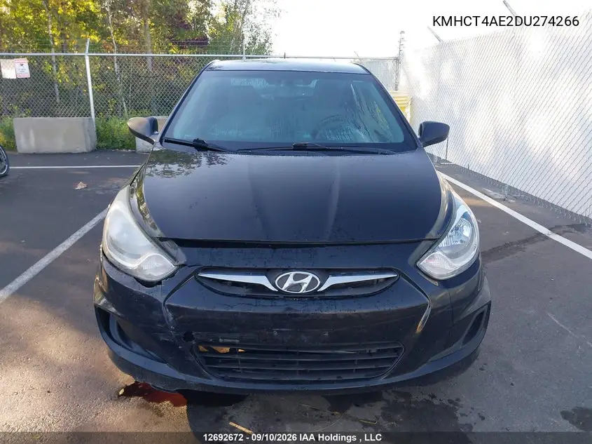 2013 HYUNDAI ACCENT VIN KMHCT4AE2DU274266 — фото 11
