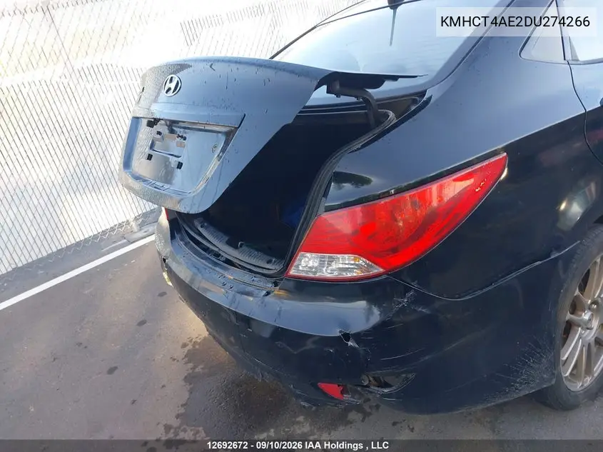 2013 HYUNDAI ACCENT VIN KMHCT4AE2DU274266 — фото 6