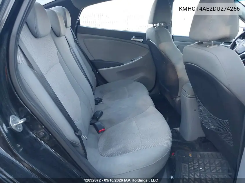 2013 HYUNDAI ACCENT VIN KMHCT4AE2DU274266 — фото 8