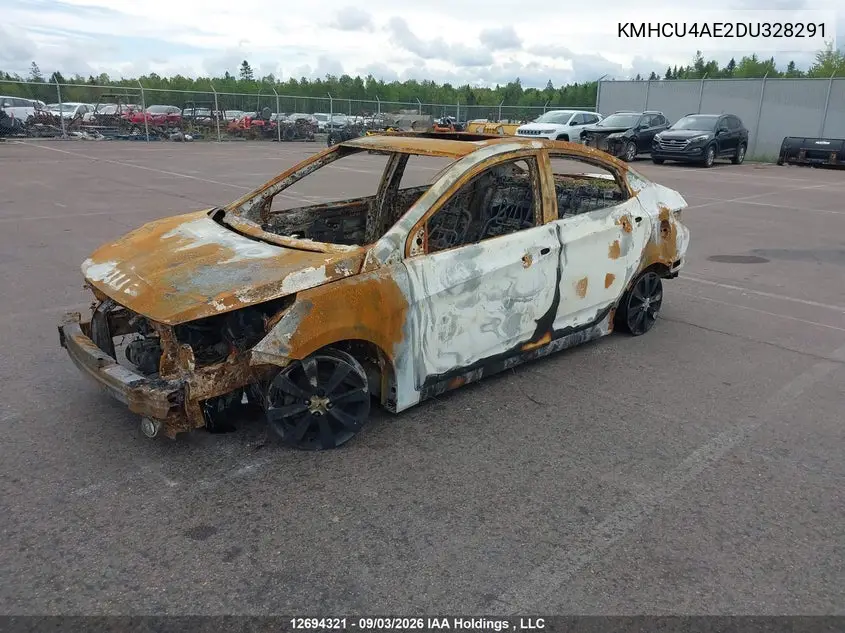 2013 HYUNDAI ACCENT VIN KMHCU4AE2DU328291 — фото 2