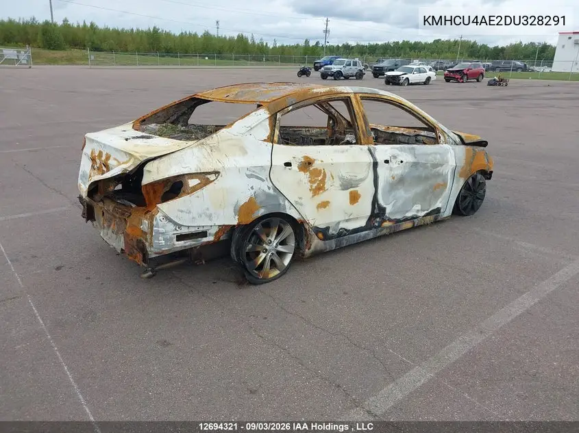 2013 HYUNDAI ACCENT VIN KMHCU4AE2DU328291 — фото 4